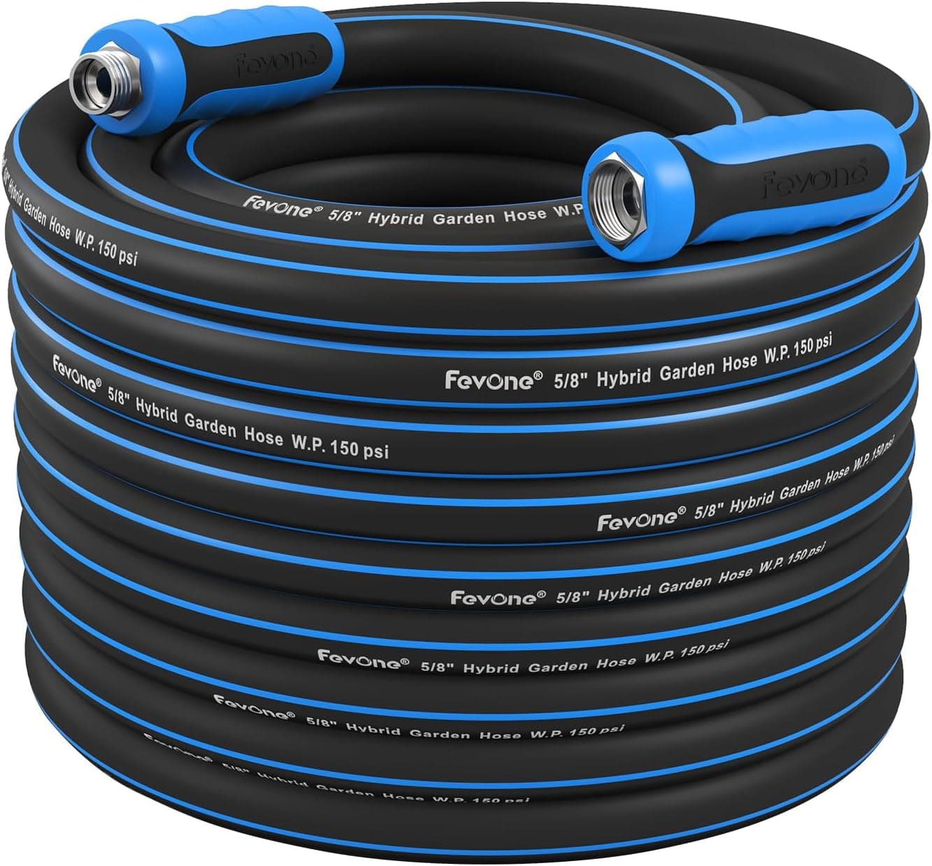 Fevone Garden Water Hose with Solid Aluminum Fittings for Patio & Garden, Drinking Water Safe, 5/8" x 80 ft - image 1 of 1