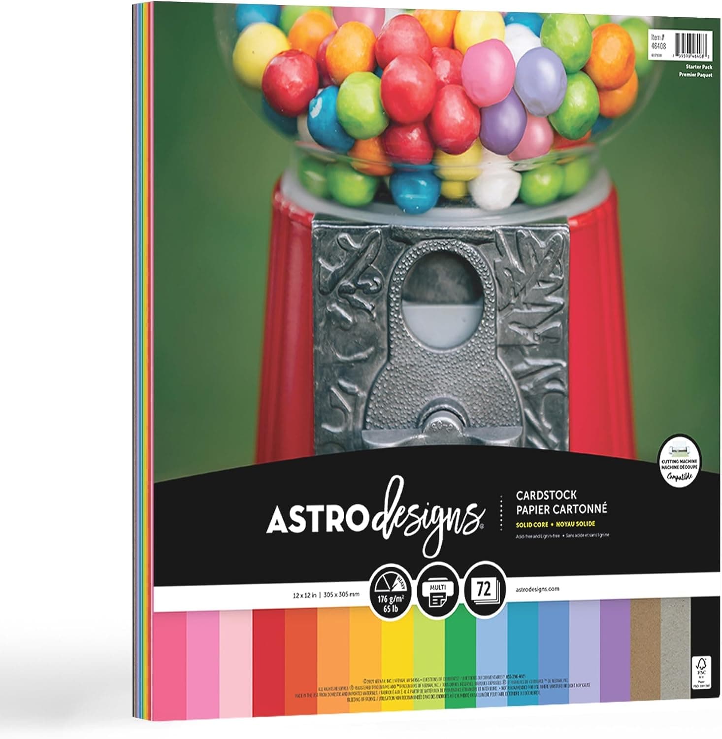 Astrodesigns/Creative Collection Starter Kit Cardstock, 12" x 12", 65 lb/176 gsm 18-Color Assortment, 72 Sheets (46408-03) - image 1 of 1