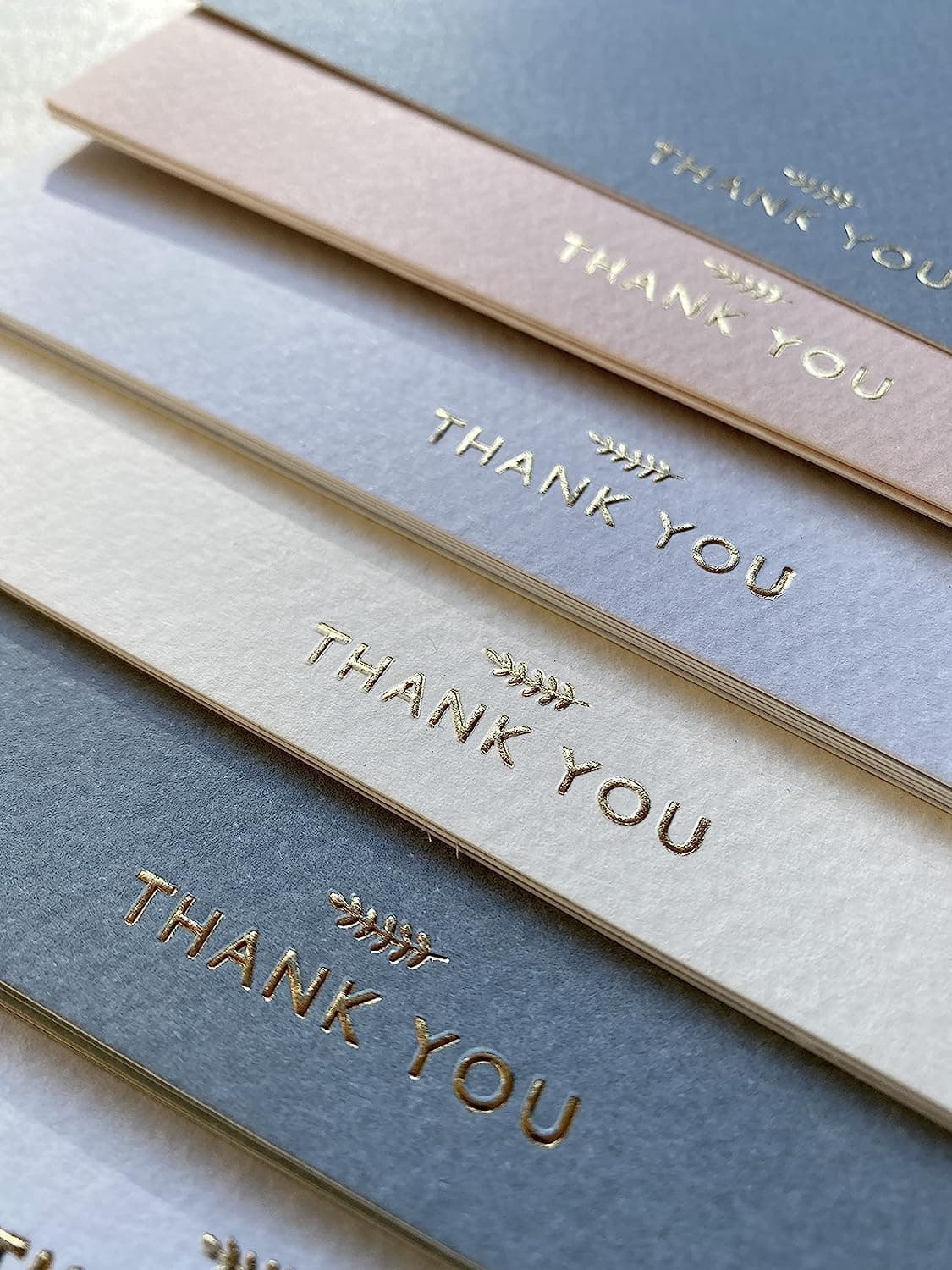 RUN2PRINT (36 Pack Thank You Cards With Envelopes & Foil Stickers - Elegant Dusty multicolored Emboss Gold Foil Pressed - Blank Notes Wedding, Bridal, Baby Shower, Business and Formal All Occasion Cards - image 1 of 1
