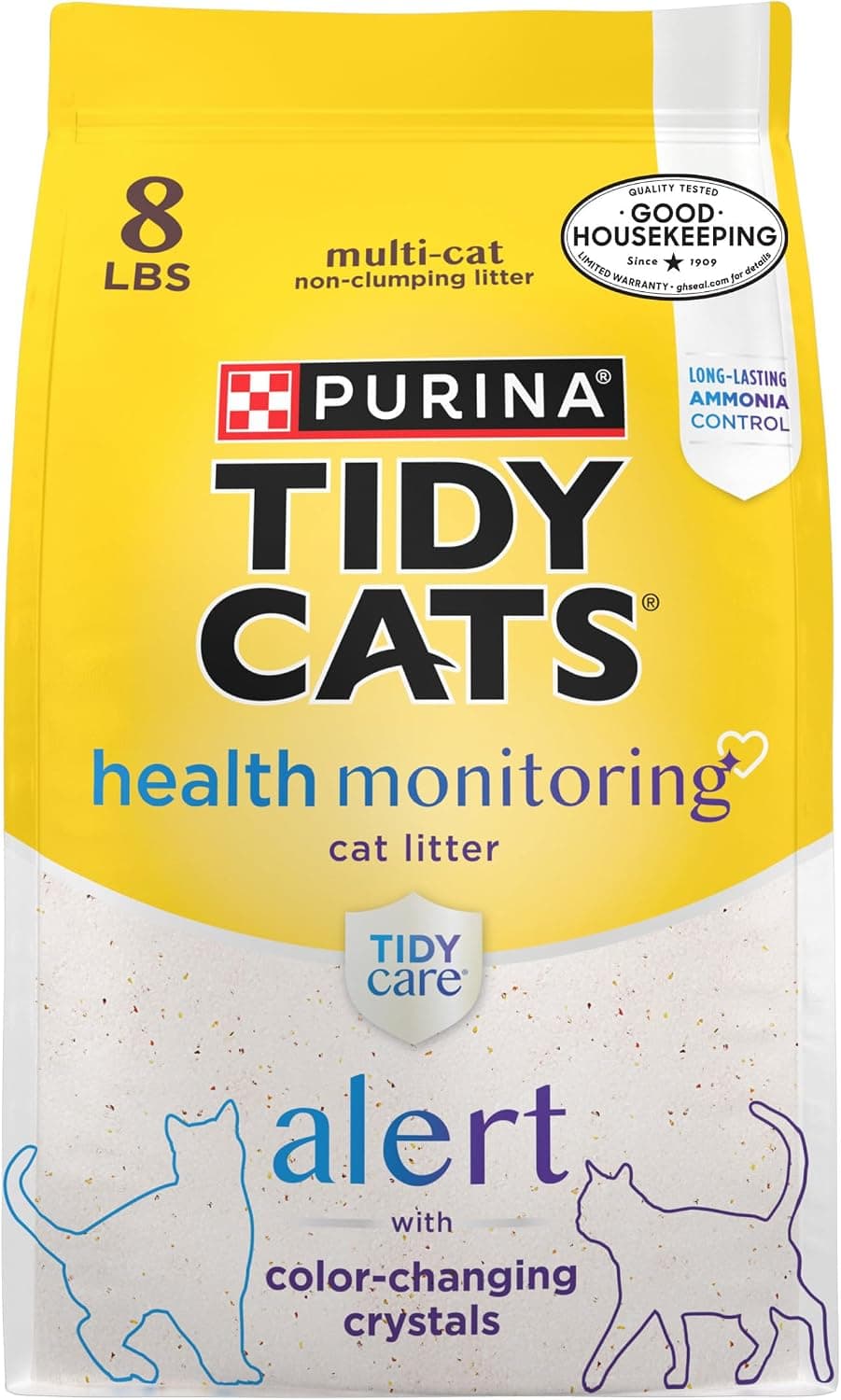 Purina Tidy Cats Tidy Care Alert Cat Health Monitoring Non Clumping Cat Litter with Silica Crystals - 8 lb. Bag - image 1 of 1
