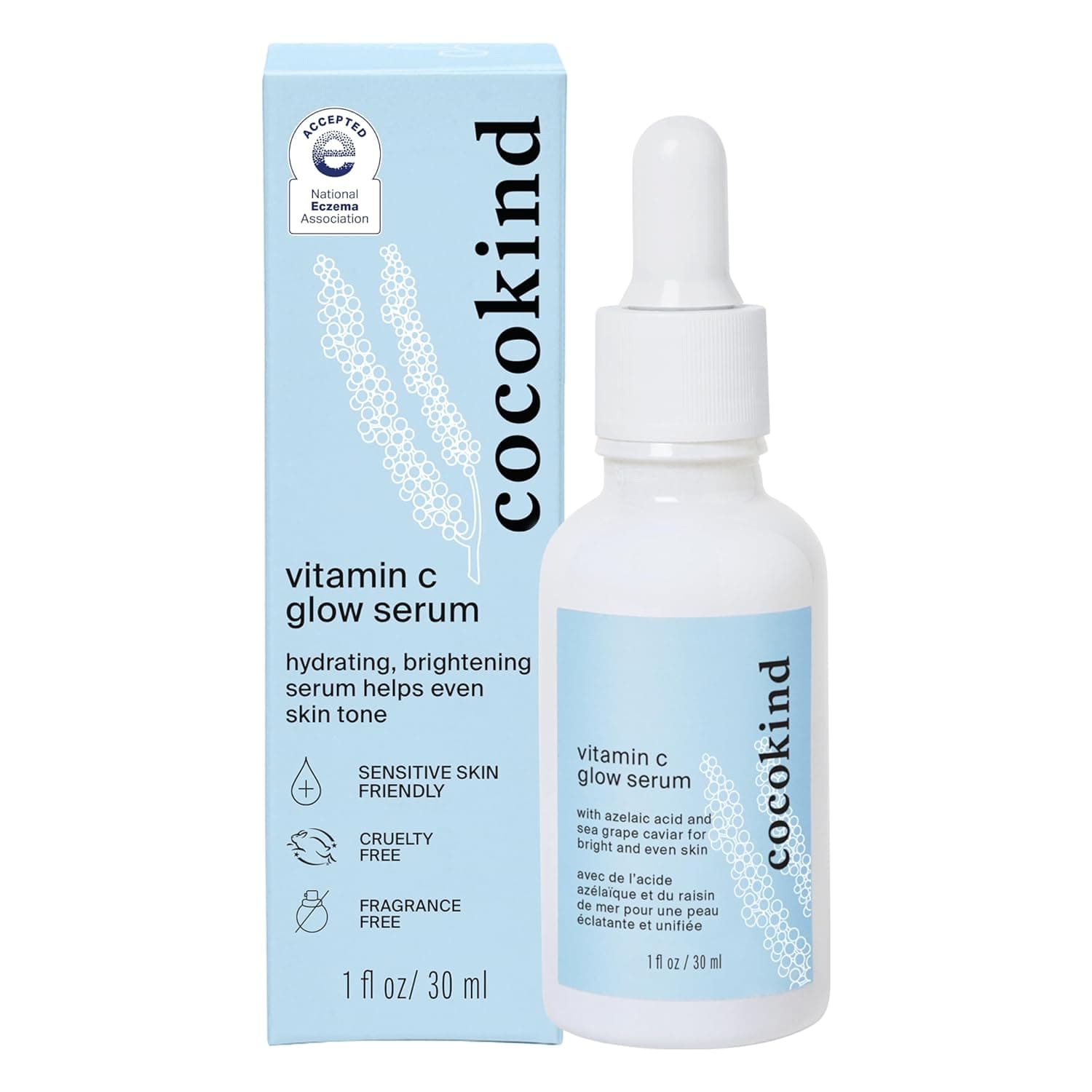 Cocokind Vitamin C Glow Serum with Azelaic Acid and Sea Grape Caviar for Bright and Even Skin, 1 Fl Oz - image 1 of 1