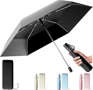 UPF 50+ Compact Travel Umbrella, Windproof Automatic UV Umbrella