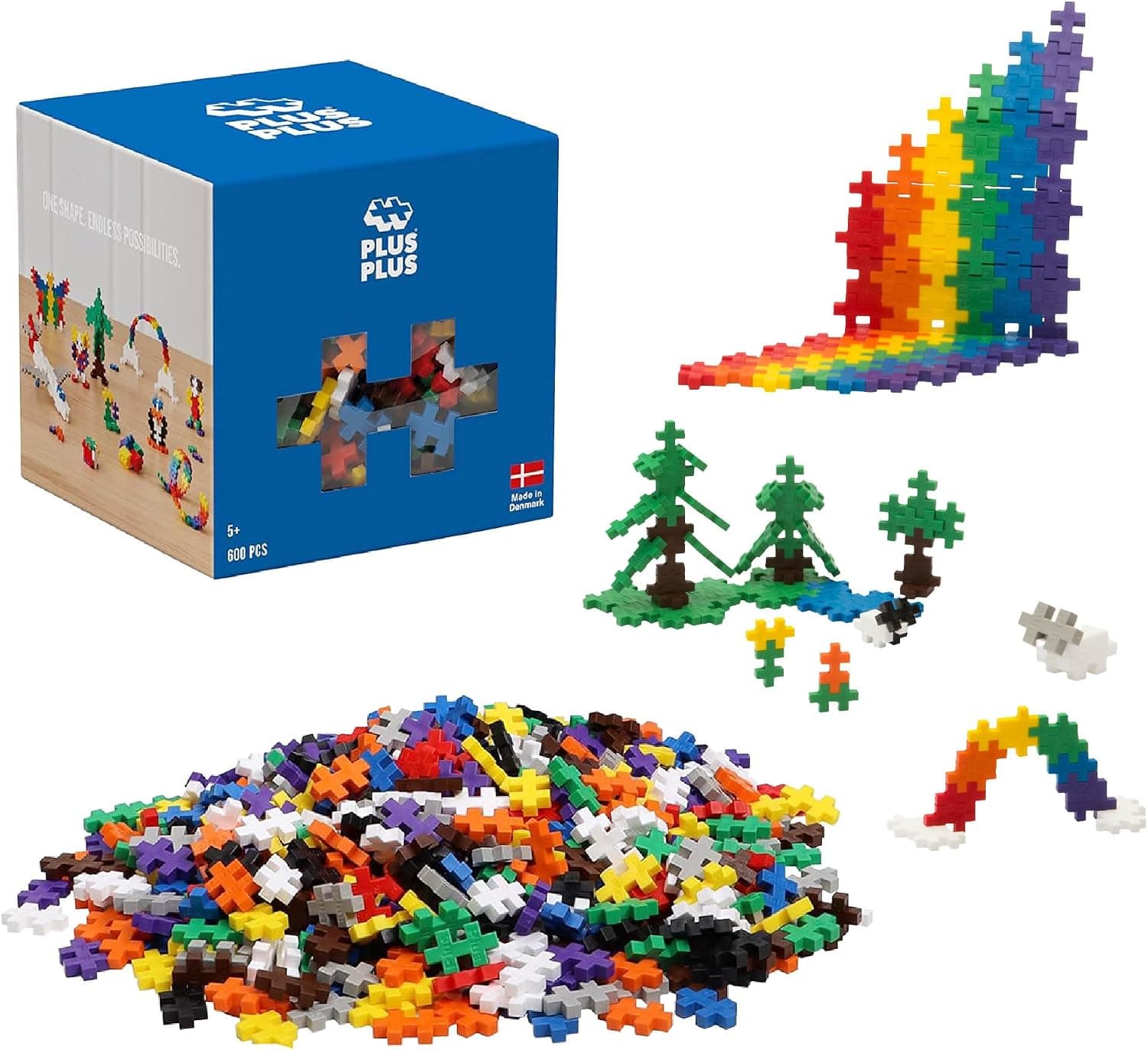 PLUS PLUS - Open Play Set - 600 Piece - Basic Color Mix, Construction Building Stem Toy, Interlocking Mini Puzzle Blocks for Kids - image 1 of 1