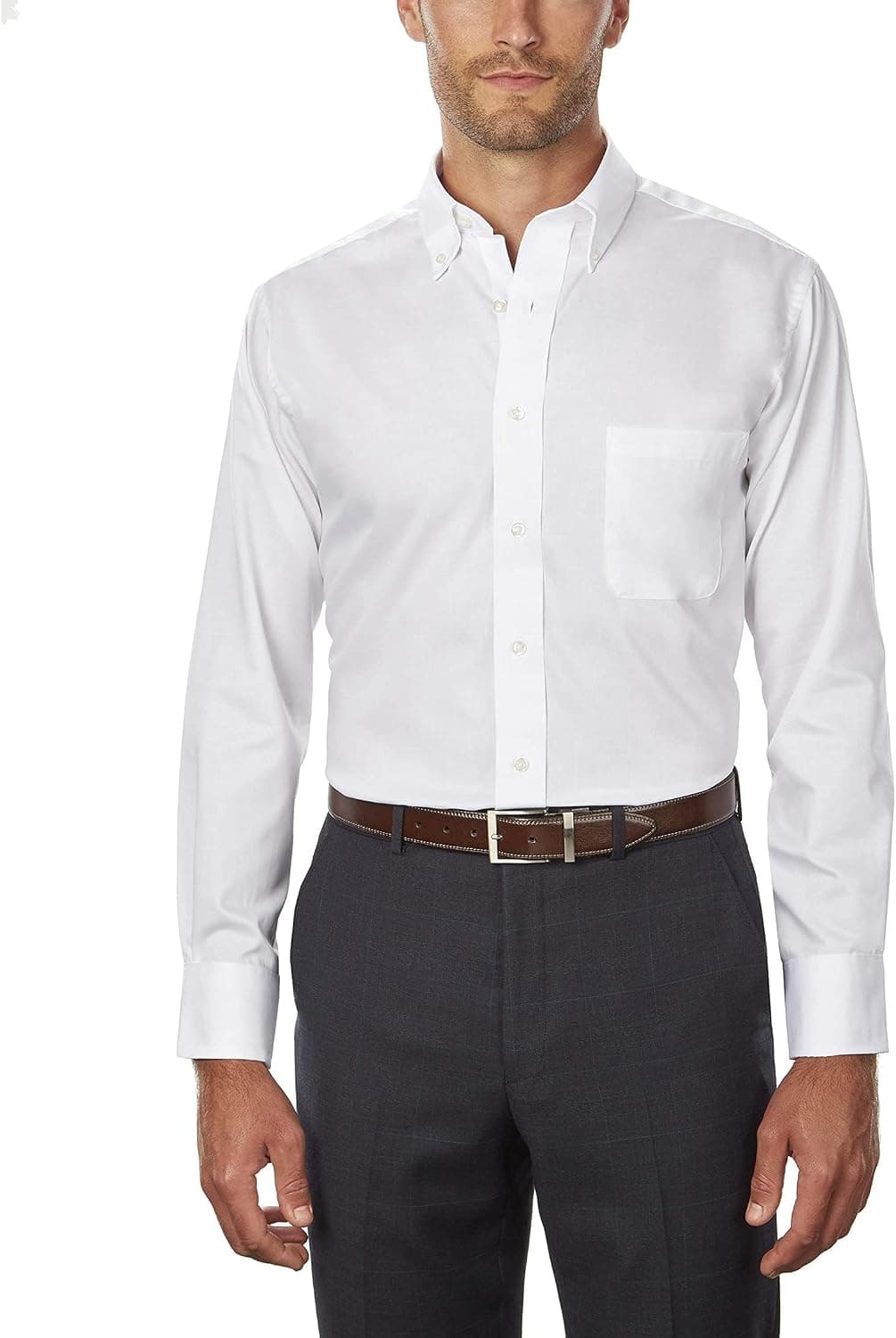 Van Heusen Men's Regular Fit Twill Solid Button Down Collar Dress Shirt - Amazon Exclusive - image 1 of 1