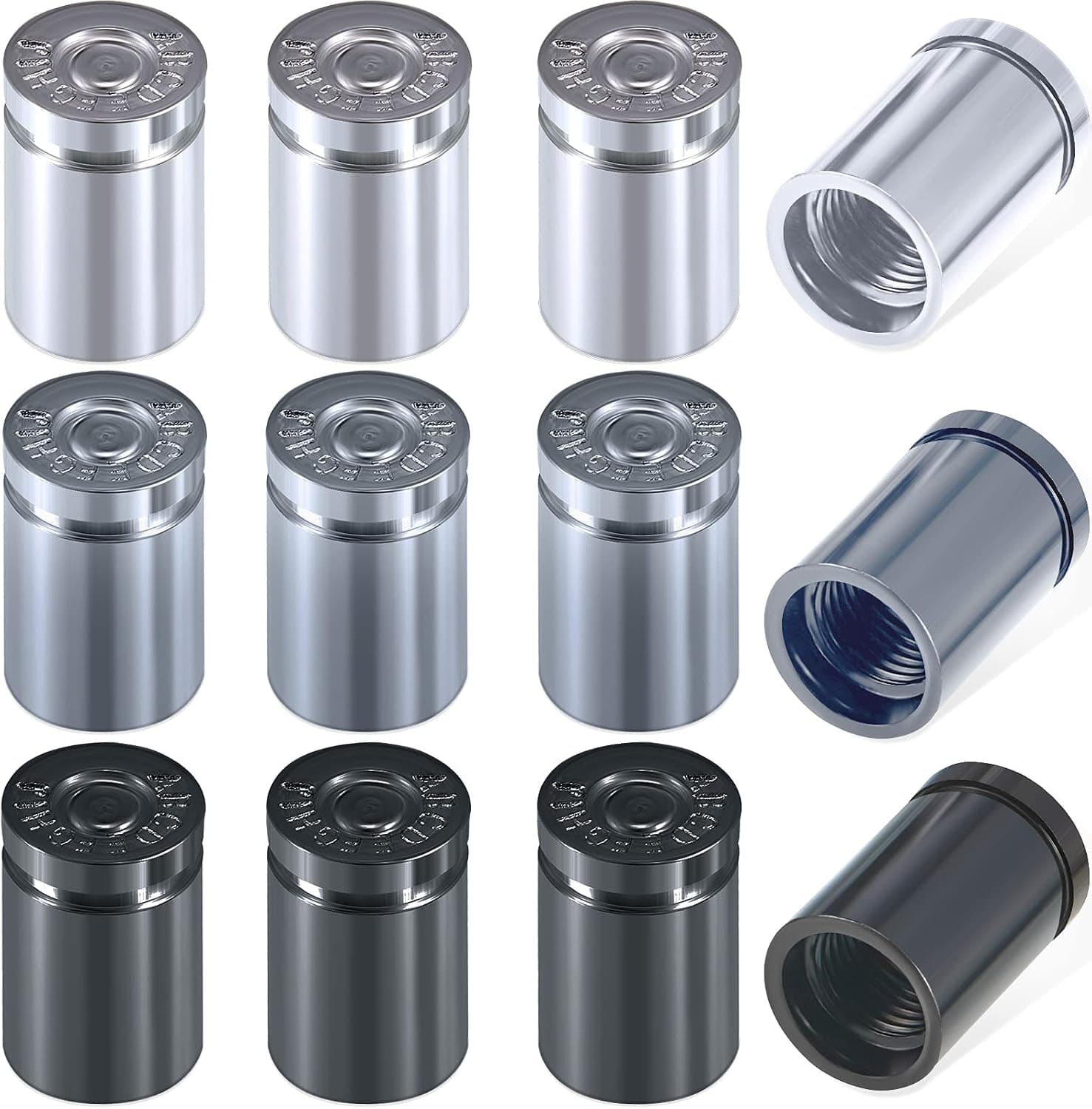 12 Pieces Tire Valve Stem Caps Casing Valve Stem Tire Gear Caps Metal Aluminum Air Steam for Vehicle Car Truck Bicycle Motorcycle ATV