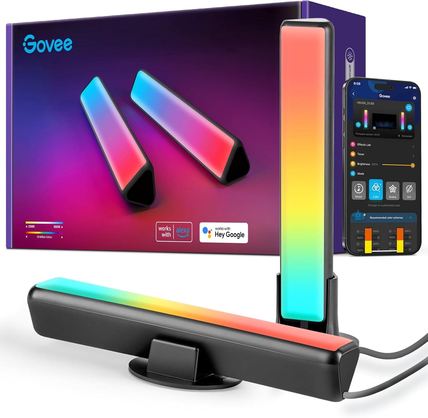 Govee Smart LED Light Bars, Work with Alexa and Google Assistant, RGBICWW WiFi TV Backlights with Scene and Music Modes for Gaming, Pictures, PC, Room Decoration - image 1 of 1