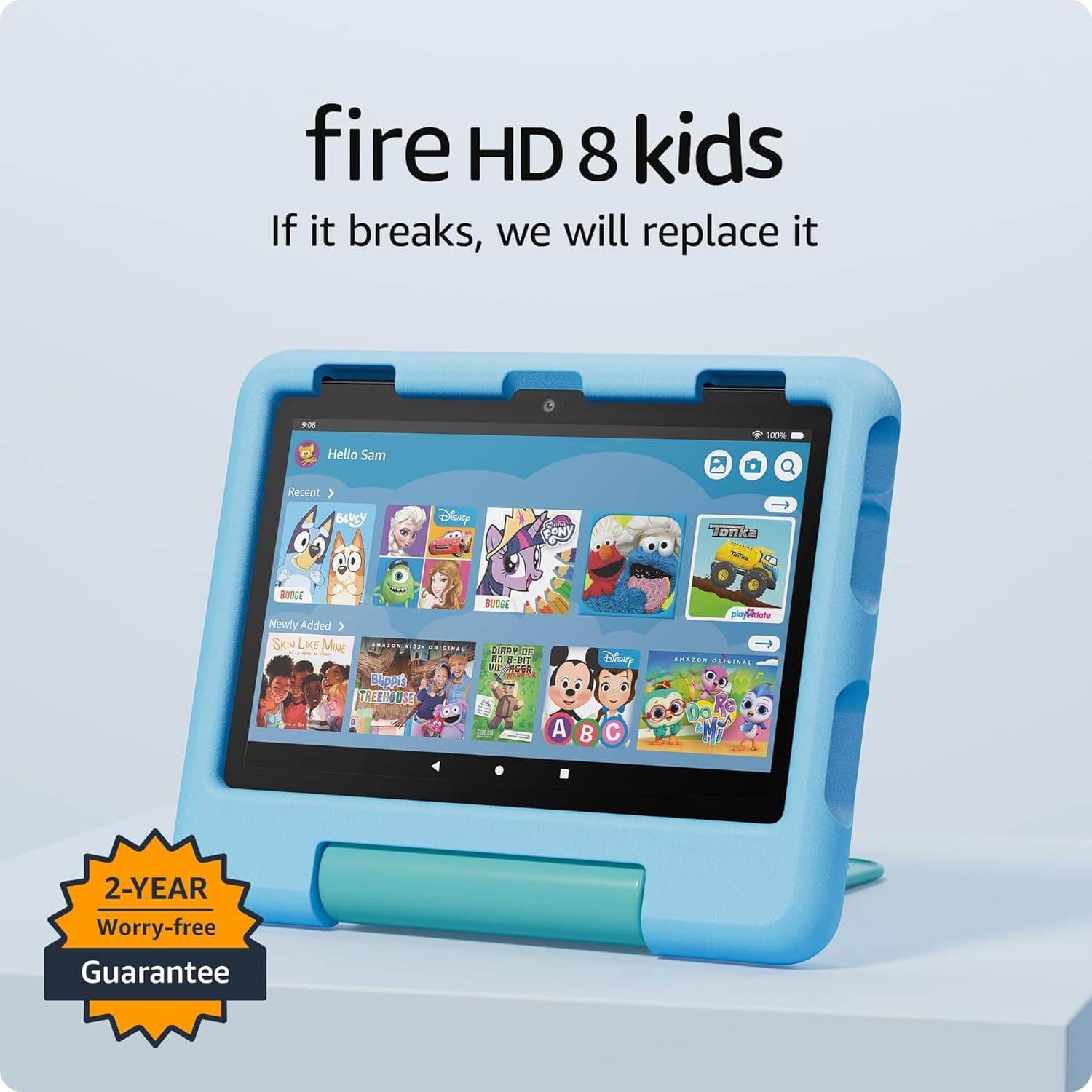 Amazon Fire HD 8 Kids tablet (newest model), ages 3-7. With bright 8" HD screen. Includes ad-free and exclusive content, parental controls and 13-hr battery, 32GB, Blue - image 1 of 1