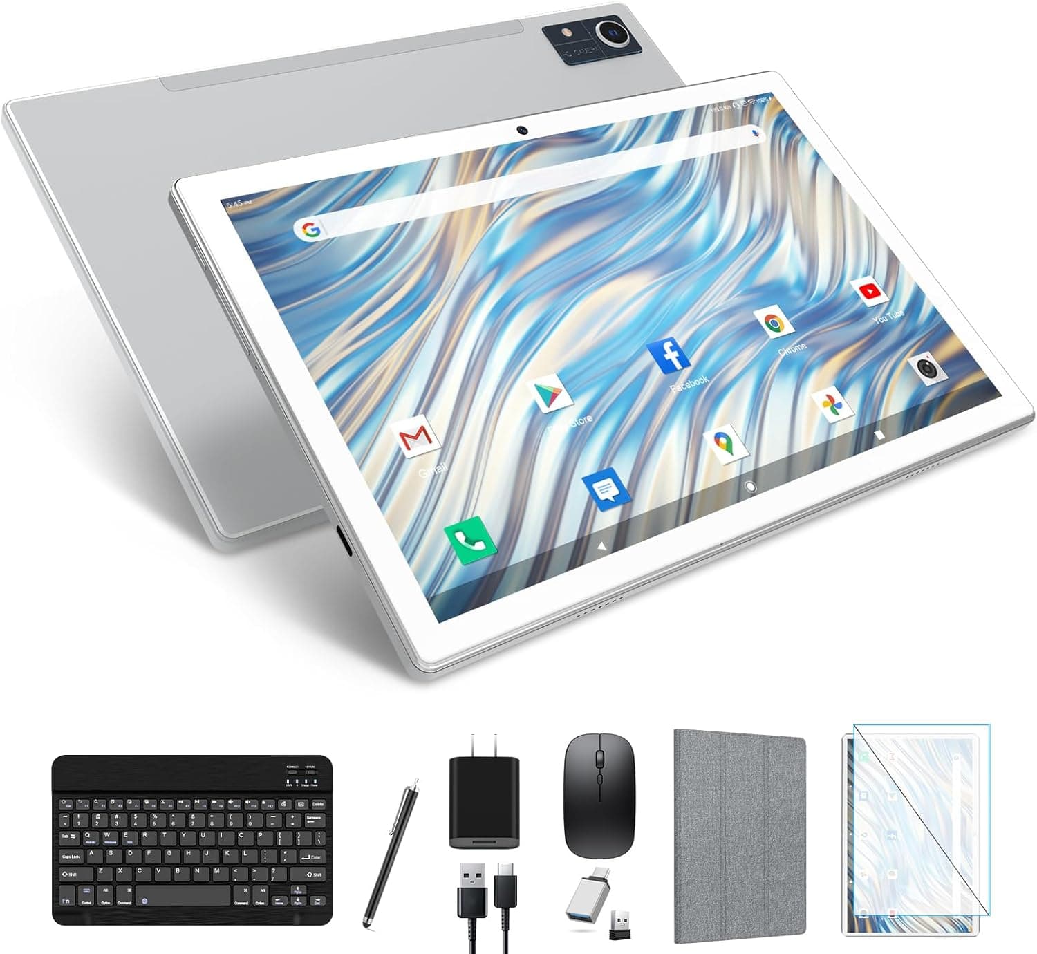 Latest Android 13 Tablet, Octa-Core Processor+128GB+16(8+8 Expand) GB, 10.1 inch Tablet with 8000mAh Battery, 1280x800 HD Screen, 5G WiFi, 21MP Camera, Tableta with Keyboard, Bluetooth, Mouse, Case - image 1 of 1
