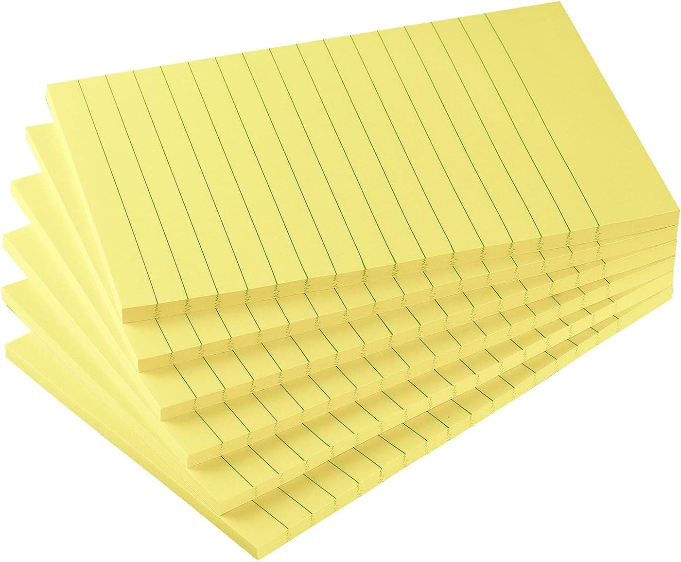 Early Buy 6 Pads Lined Sticky Notes with Lines 4x6 Self-Stick Notes Bright Color Sticky Notes, 45 Sheets/Pad (Yellow) - image 1 of 1