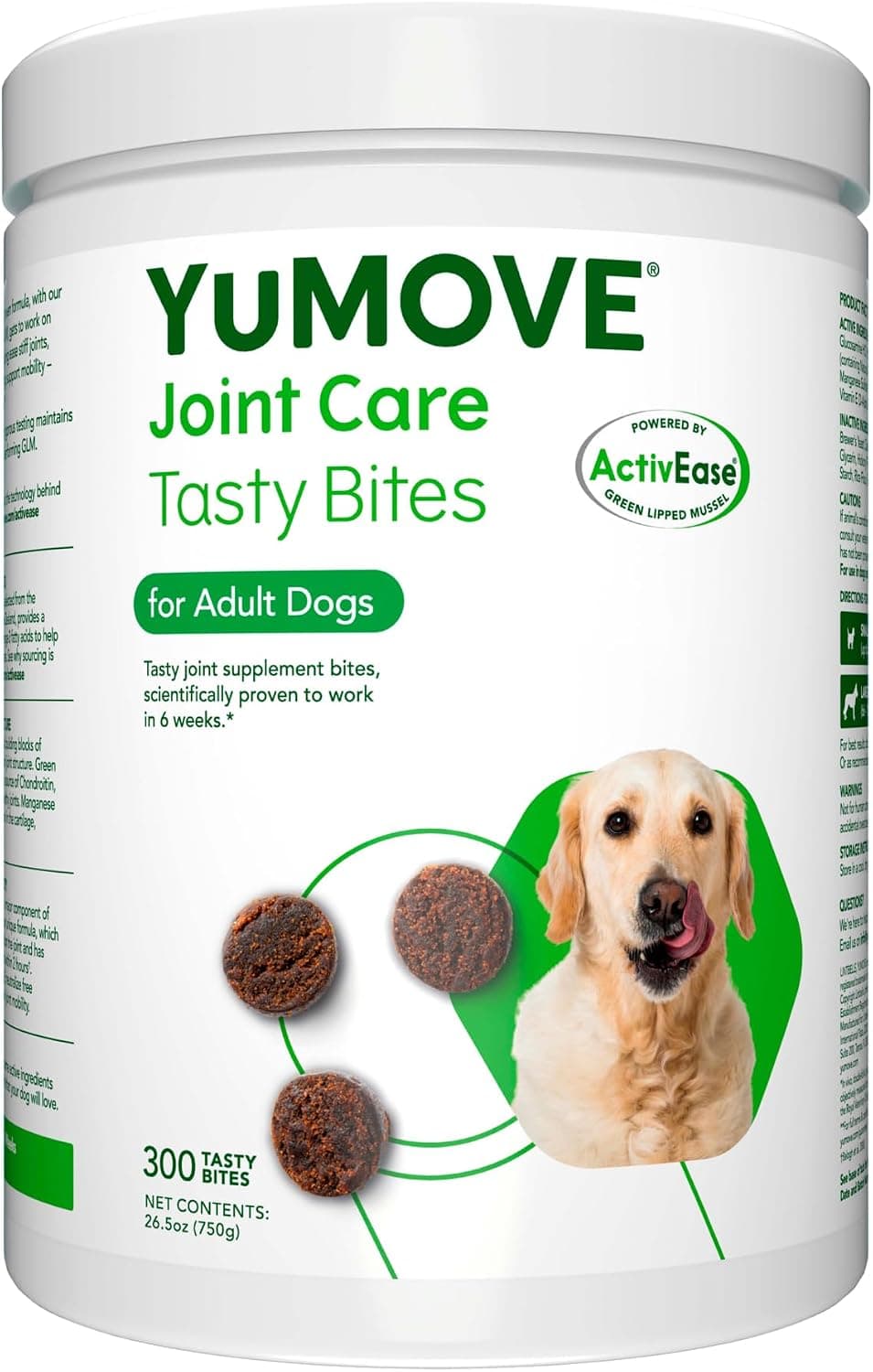 YuMOVE Dog Joint Supplement, Hip and Joint Supplement for Dogs with Glucosamine Chondroitin, Hyaluronic Acid, Green Lipped Mussel and Omega 3, Dog Hip and Joint Aches and Stiffness (300 Tasty Bites) - image 1 of 1