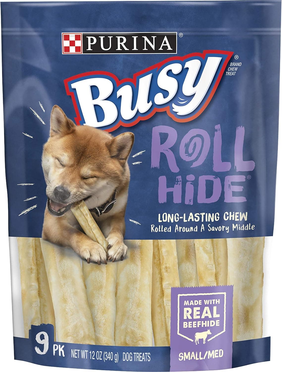 Purina Busy Rawhide Small/Medium Breed Dog Bones, Rollhide - 9 ct. Pouch - image 1 of 1