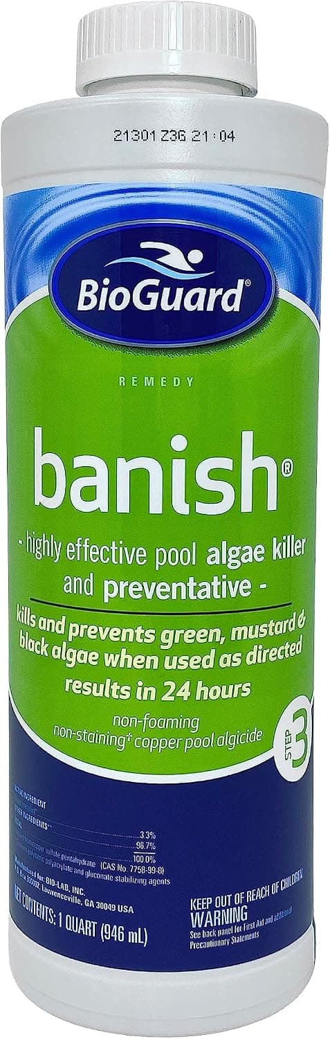 BioGuard Banish Pool Algae Preventative, 1 Quart, Fast-Acting, Non-Foaming, Keeps Water Clear, Provides Effective Control of Algae Growth - image 1 of 1