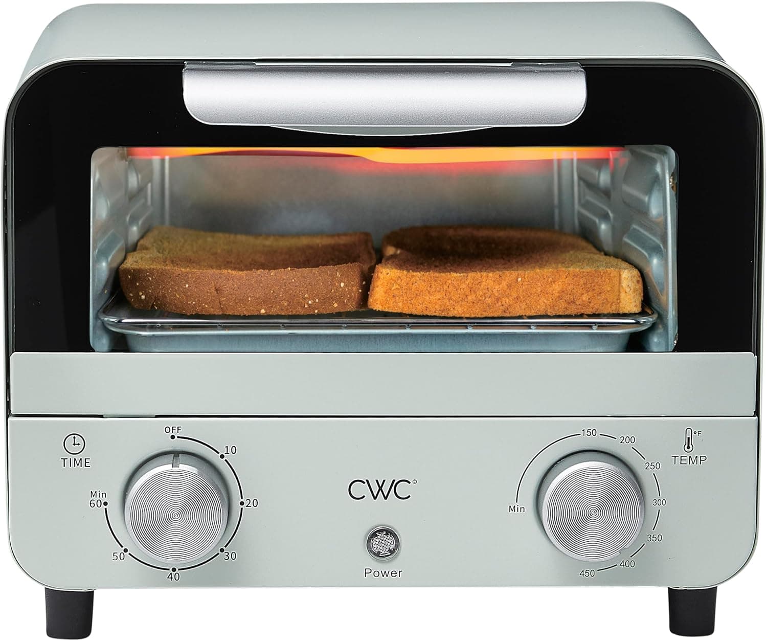 COOK WITH COLOR Mini Toaster Oven: 600W Power, Precision Timer, Auto Shutoff, and Culinary Delights Up To 450 Degrees, Sage - image 1 of 1