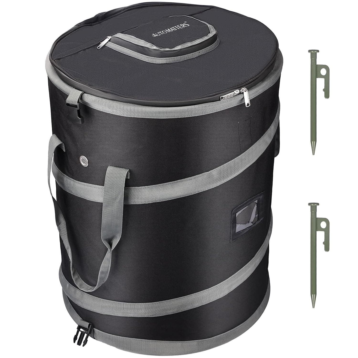 Pop-Up Trash Bin with Removable Divider, Heavy Duty Bottom, Collapsible Storage for Camping, Laundry, Storage and Garden, Waterproof and Tear Resistance Material with Air Vent - image 1 of 1