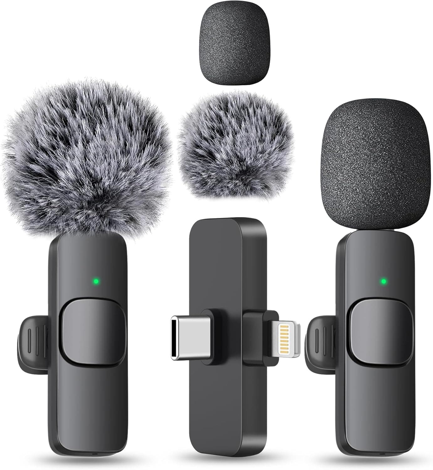 MAYBESTA Professional Wireless Mini Microphone for iPhone, iPad, Android Phone - Bluetooth Lavalier Lapel Mic for Video Recording - Clip on USB C Microphones for YouTube Tiktok Podcast Vlogging - image 1 of 1