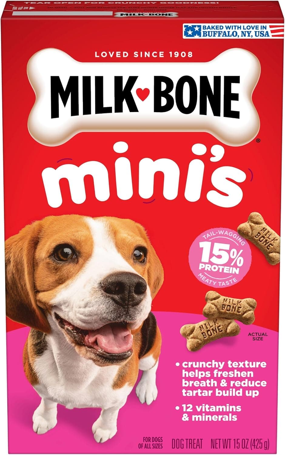 Milk-Bone Mini’s Original Biscuits, Mini Dog Treats, 15 Oz. Box - image 1 of 1