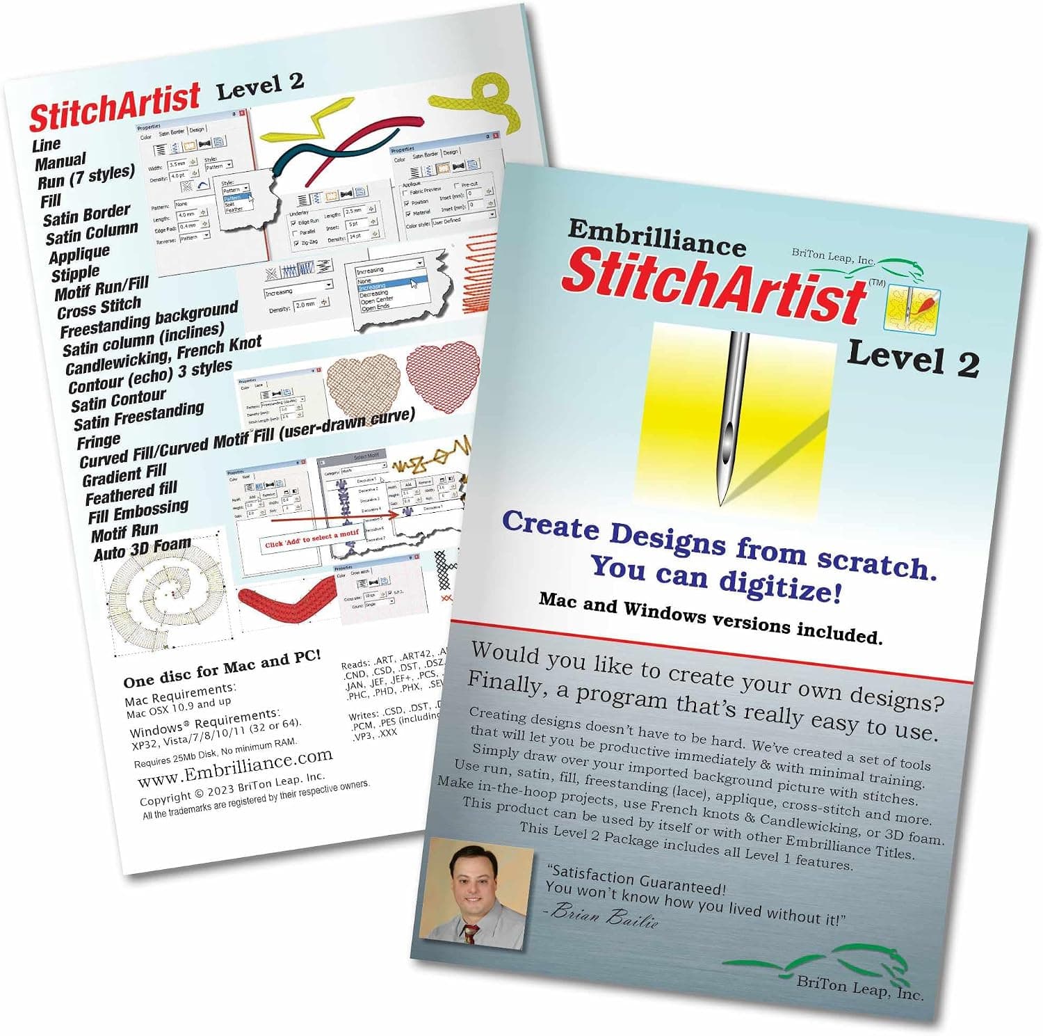 Embrilliance StitchArtist Level 2 Digitizing Embroidery Software for MAC & PC - image 1 of 1