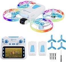 Contixo F27 Halo Mini Foldable Drone with 4.3" Screen Remote – 720P HD Dual Camera, LED Lights, Optical Flow Hover, One-Key Takeoff/Landing, 360° Stunts, 350 ft Range, Beginner Drone