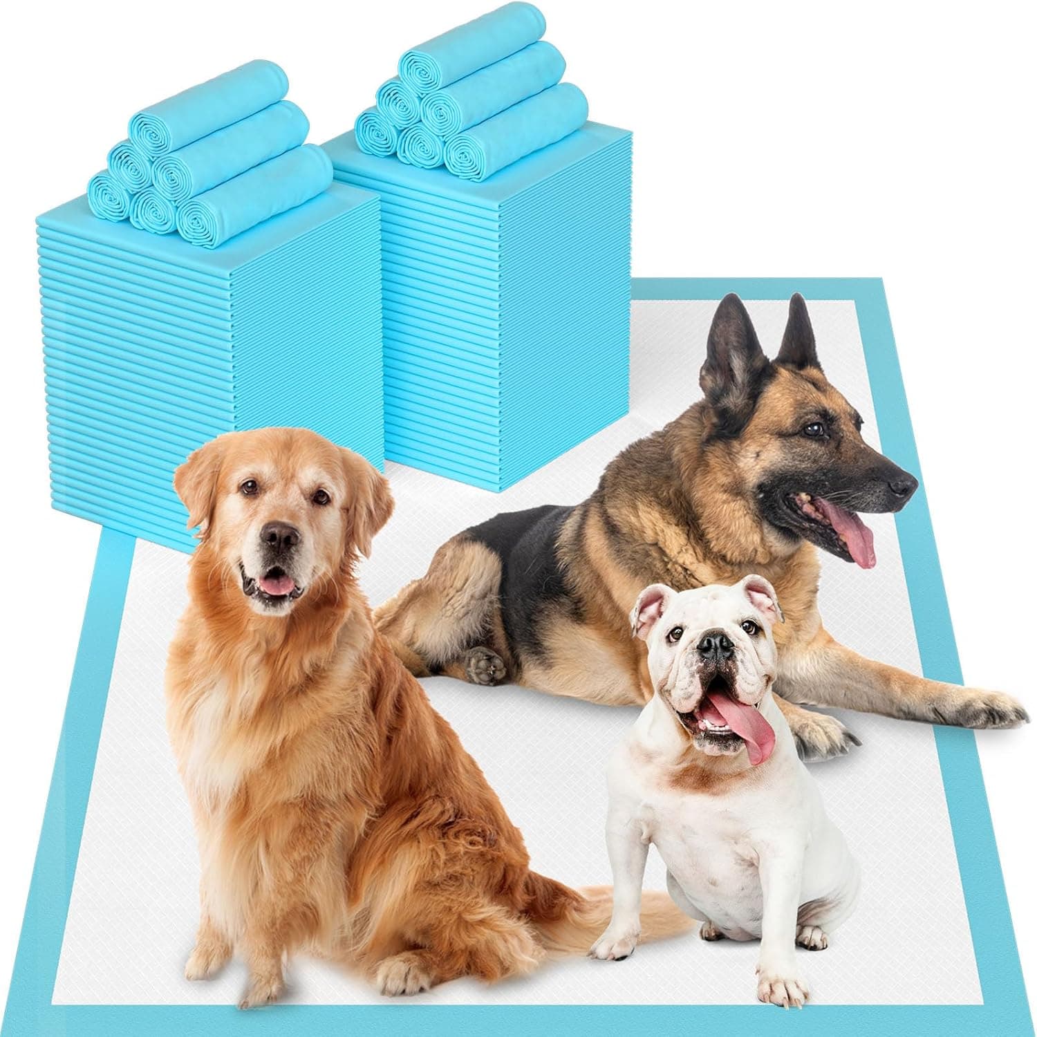 Puppy Pee Pads for Dogs Extra Large 31""x47"" 40 Count, Leak-Proof & Super Absorbent, Thicken Disposable Potty Training Pads for Doggie Cats Rabbits, Quick Dry Pet Piddle Pad, Blue&white - image 1 of 1