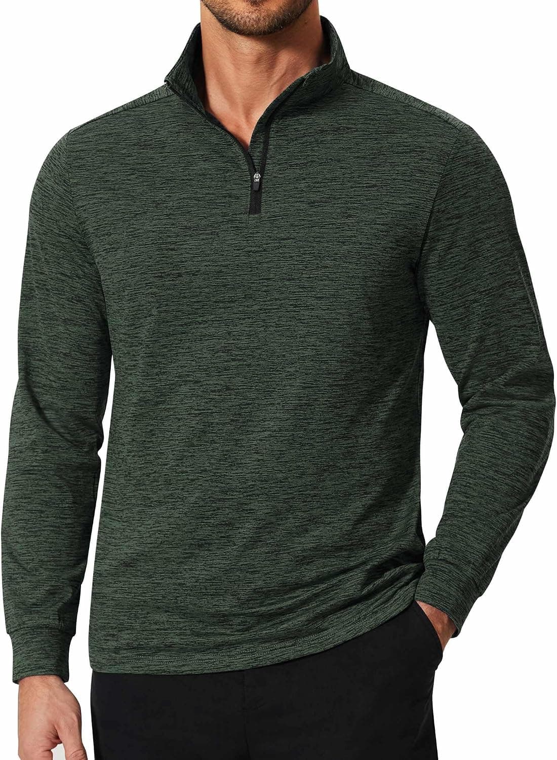 COOFANDY Men's Quarter Zip Shirts Workout Fleece Lined Lightweight Long Sleeve Pullover Sweatshirts
