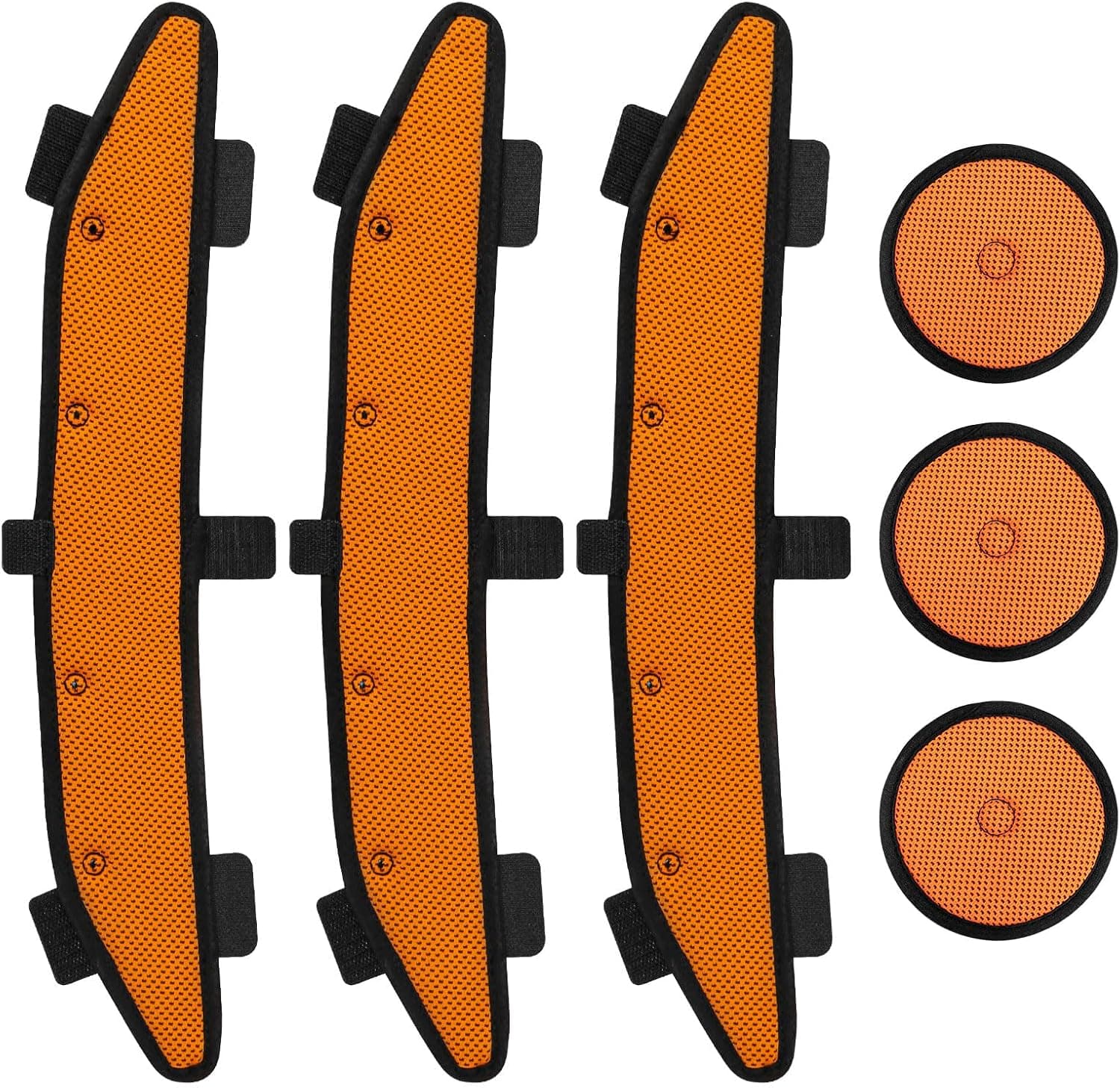 Hard Hat Top Pads and Sweatbands for Safety Helmet, Washable Hard Hat Cooling Liner Accessories Set, Suspension Sweat Band Replacement, Reusable Inserts Headband, Orange, 6 PCS