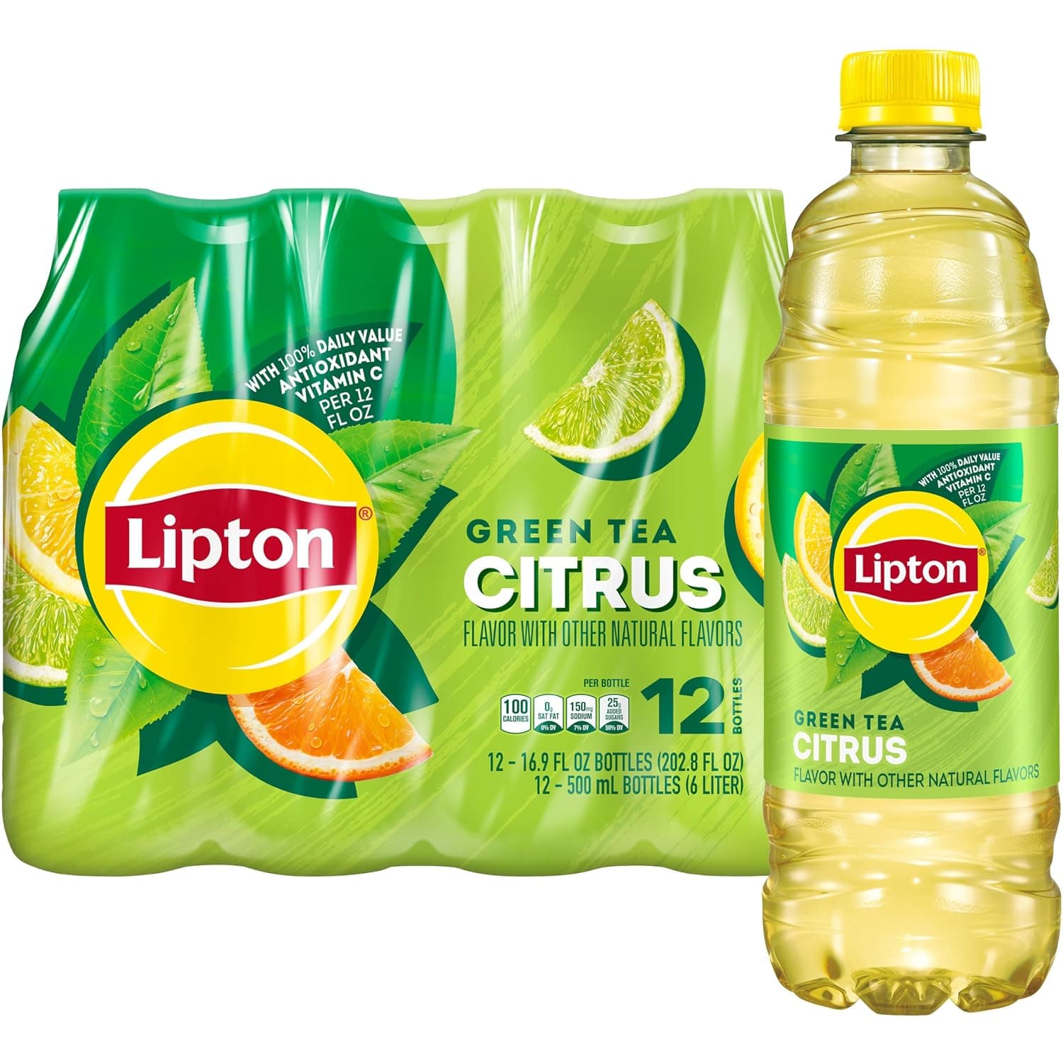 Lipton Green Tea Citrus, 16.9 Fl Oz Bottles (Pack of 12) - image 1 of 1
