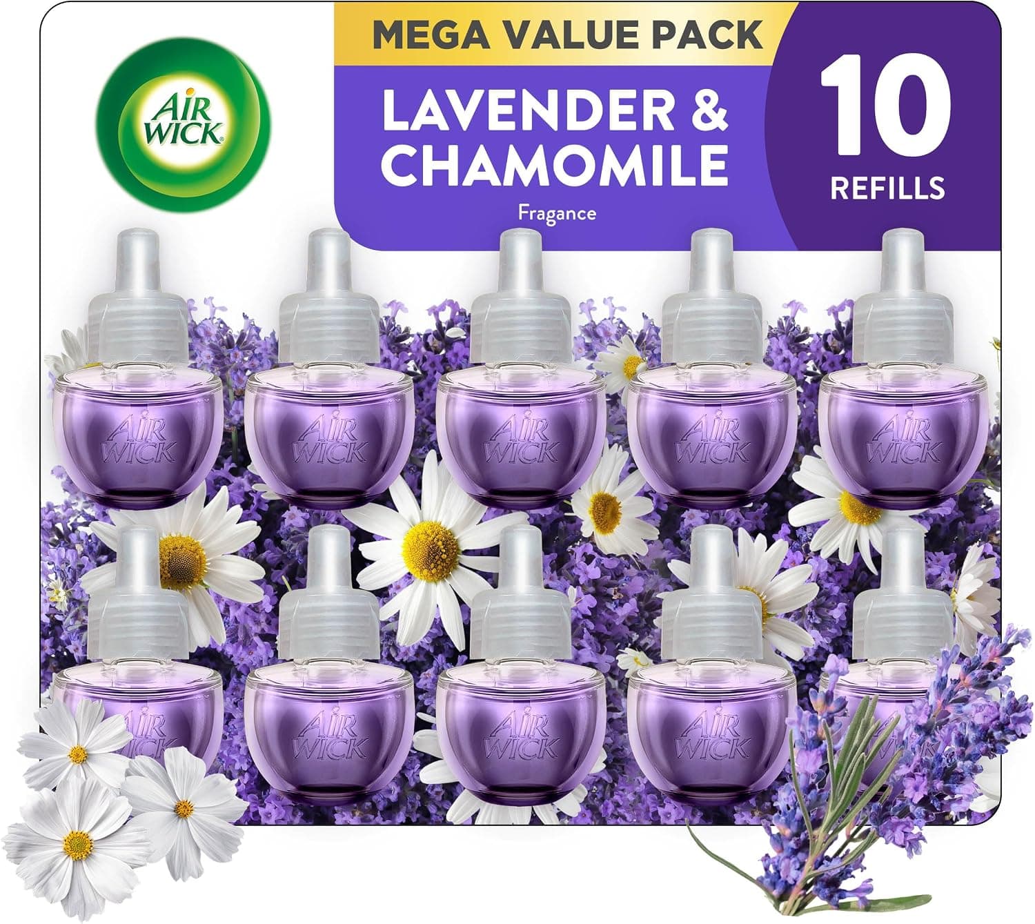 Air Wick Plug in Scented Oil Refill, 10ct, Lavender & Chamomile, Air Freshener, Essential Oils, Eco Friendly - image 1 of 1