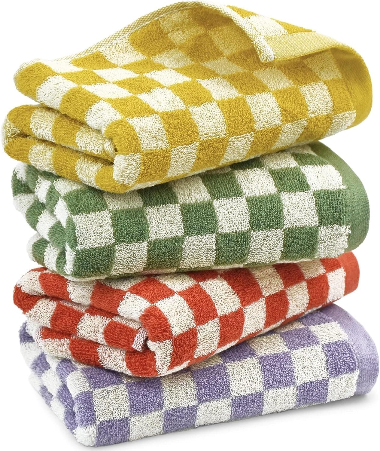 Jacquotha Hand Towels for Bathroom 4 Pack, Cotton Soft Absorbent for Face Spa Bath Gym Kitchen, Hand Towel Set Decorative Checkered, 13 x 29 Inches, 4 Colors - image 1 of 1
