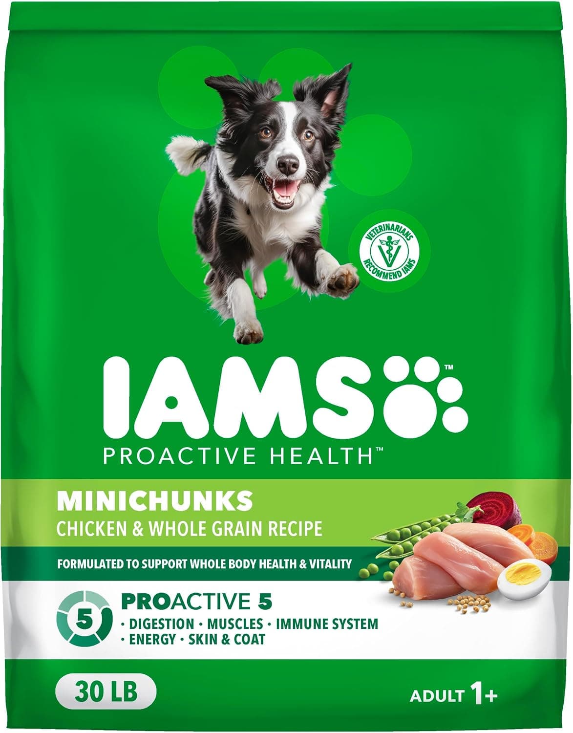 IAMS Proactive Health Adult Minichunks Premium Dry Dog Food, Adult Dog Food Dry Recipe, 30 lb. Bag - image 1 of 1