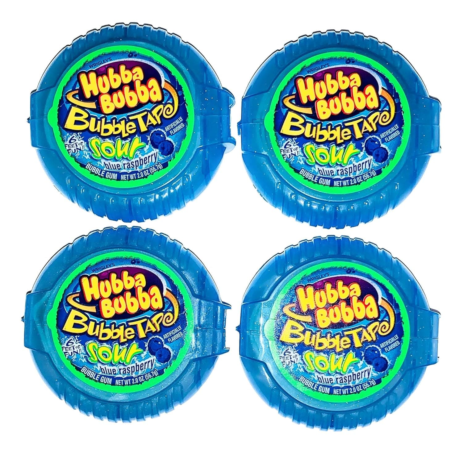 Hubba Bubba Bubble Tape Sour Blue Raspberry | 6 Feet of Fun | 4 Pack - image 1 of 1