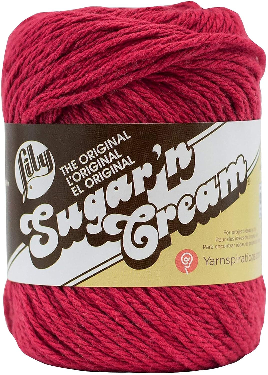 Lily Sugar 'N Cream The Original Solid Yarn, 2.5oz, Medium 4 Gauge, 100% Cotton - Country Red - Machine Wash & Dry - image 1 of 1