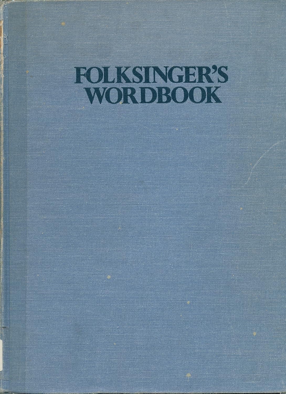 Folksinger's Wordbook - image 1 of 1